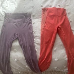 All In Motion Orange and Lavender XS girls leggings